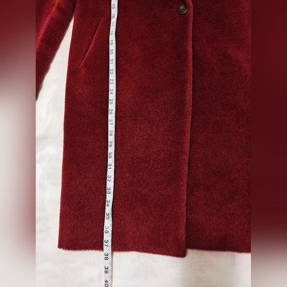 Babaton Burgundy Wool Coat - Picture 6 of 11